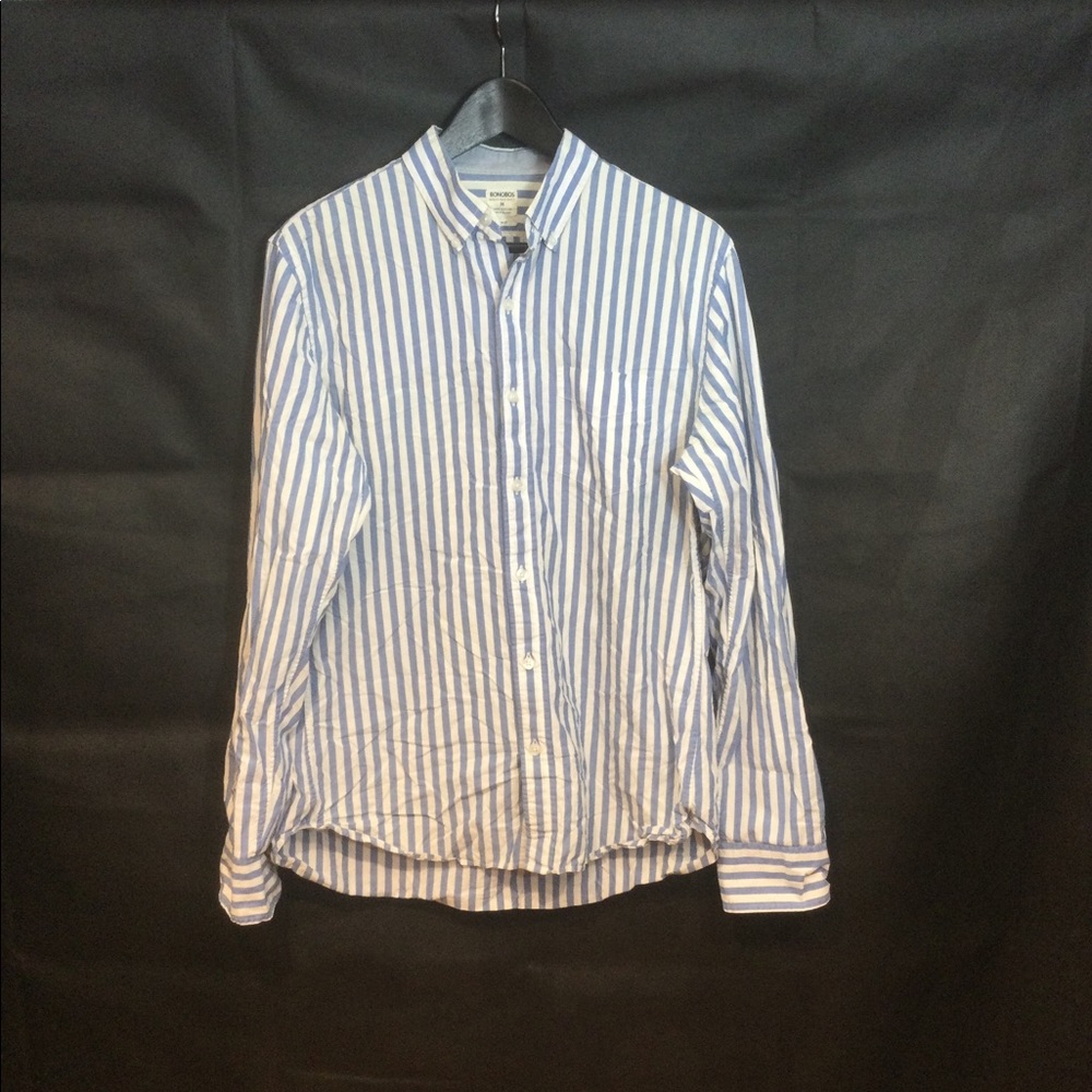 BONOBOS BLUE STRIPE LONG SLEEVE BUTTON DOWN SHIRT EUC SZ M